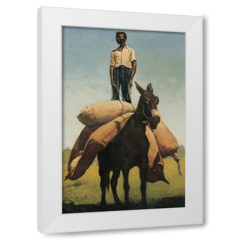 Whoa Mule White Modern Wood Framed Art Print by Unknown
