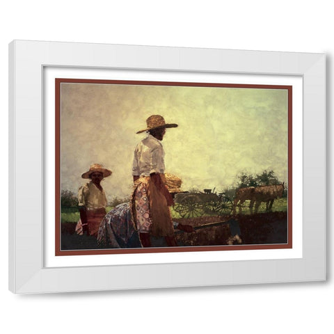 Working the Field White Modern Wood Framed Art Print by Unknown