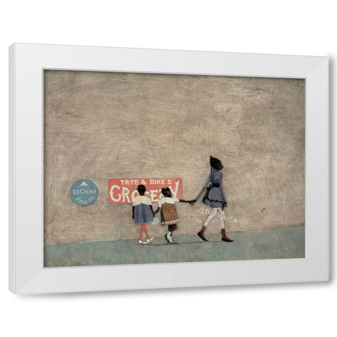 Big Sister White Modern Wood Framed Art Print by Unknown