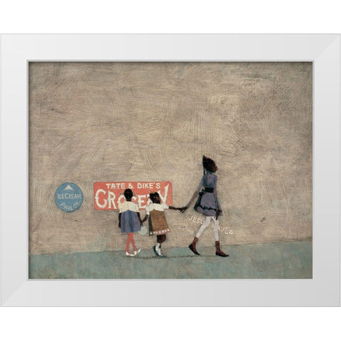 Big Sister White Modern Wood Framed Art Print by Unknown