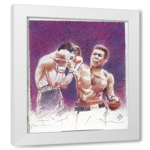 Courage - Boxer White Modern Wood Framed Art Print by Unknown