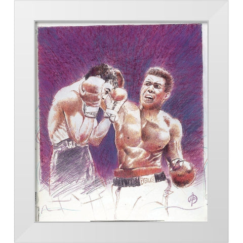 Courage - Boxer White Modern Wood Framed Art Print by Unknown