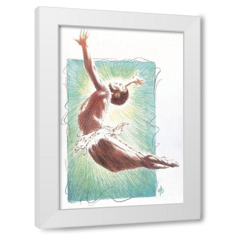 Dancer White Modern Wood Framed Art Print by Unknown