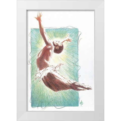 Dancer White Modern Wood Framed Art Print by Unknown