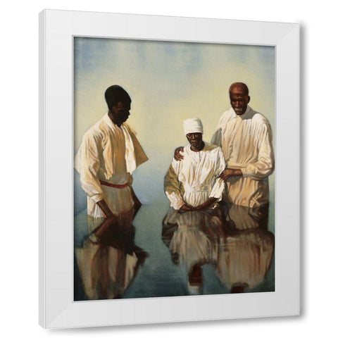 Baptism White Modern Wood Framed Art Print by Unknown