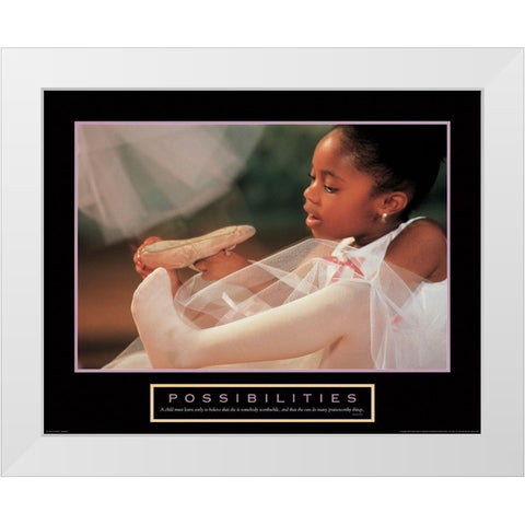 Possibilities - Ballerina White Modern Wood Framed Art Print by Unknown