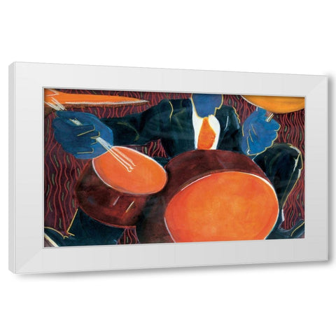 Drummer Boy White Modern Wood Framed Art Print by Unknown