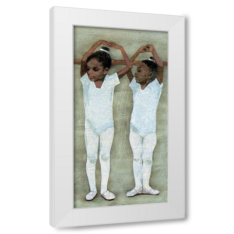 Ballerinas White Modern Wood Framed Art Print by Unknown