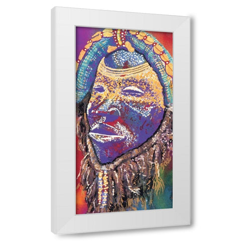 Tribal Masque II White Modern Wood Framed Art Print by Unknown
