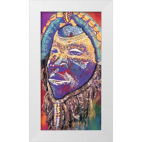 Tribal Masque II White Modern Wood Framed Art Print by Unknown