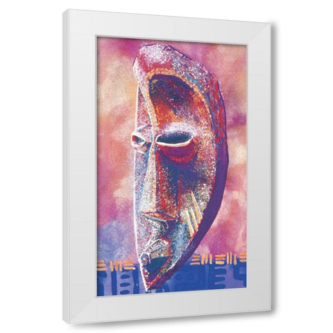Tribal Masque III White Modern Wood Framed Art Print by Unknown