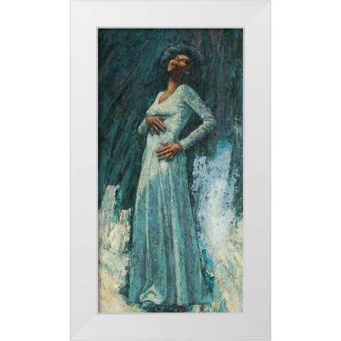 Sing White Modern Wood Framed Art Print by Unknown