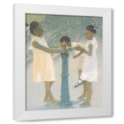 Big Sisters White Modern Wood Framed Art Print by Unknown
