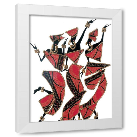 Three Dancers I White Modern Wood Framed Art Print by Unknown