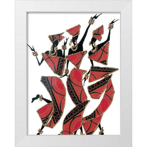 Three Dancers I White Modern Wood Framed Art Print by Unknown
