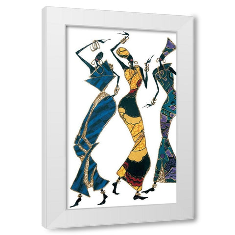 Three Dancers II White Modern Wood Framed Art Print by Unknown