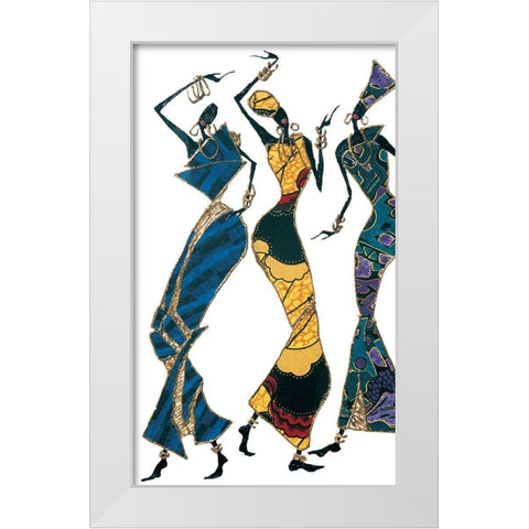 Three Dancers II White Modern Wood Framed Art Print by Unknown