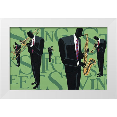 Cool Jazz III White Modern Wood Framed Art Print by Unknown
