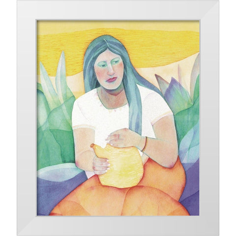One Sister White Modern Wood Framed Art Print by Unknown