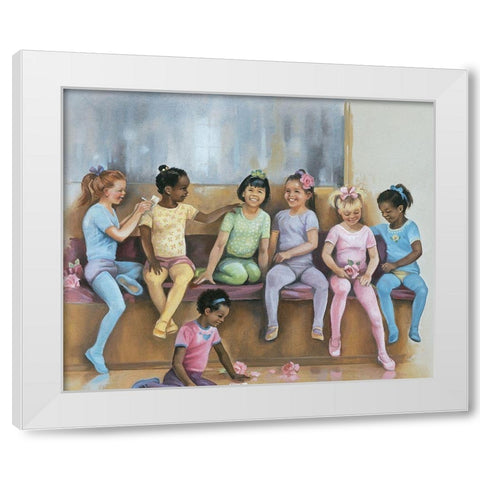 Dance Class White Modern Wood Framed Art Print by Unknown