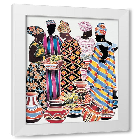Colorful Group II White Modern Wood Framed Art Print by Unknown
