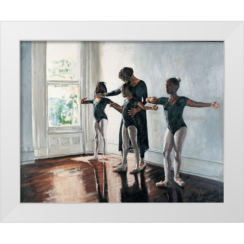 Ballerinas White Modern Wood Framed Art Print by Unknown