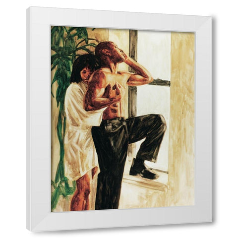 Hug Me White Modern Wood Framed Art Print by Unknown
