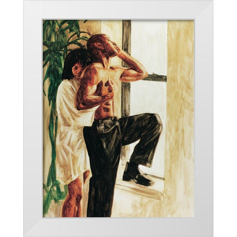Hug Me White Modern Wood Framed Art Print by Unknown