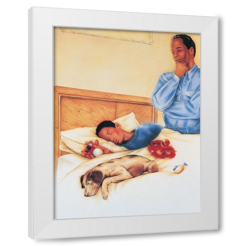 Sleep Tight White Modern Wood Framed Art Print by Unknown