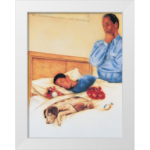 Sleep Tight White Modern Wood Framed Art Print by Unknown