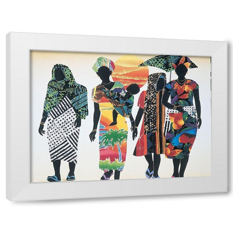 Walking White Modern Wood Framed Art Print by Unknown