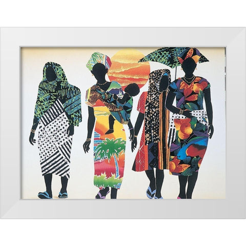 Walking White Modern Wood Framed Art Print by Unknown