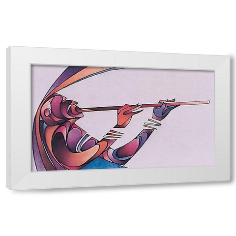 Musician White Modern Wood Framed Art Print by Unknown