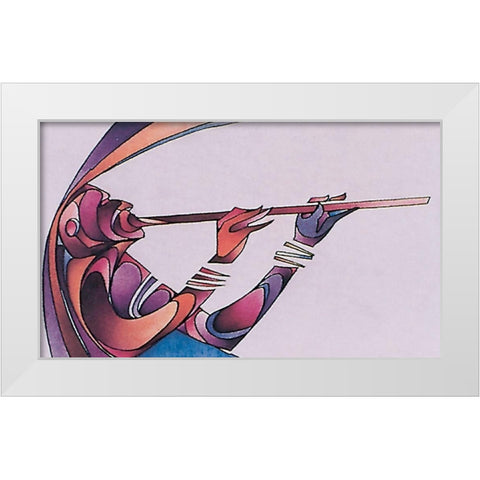 Musician White Modern Wood Framed Art Print by Unknown