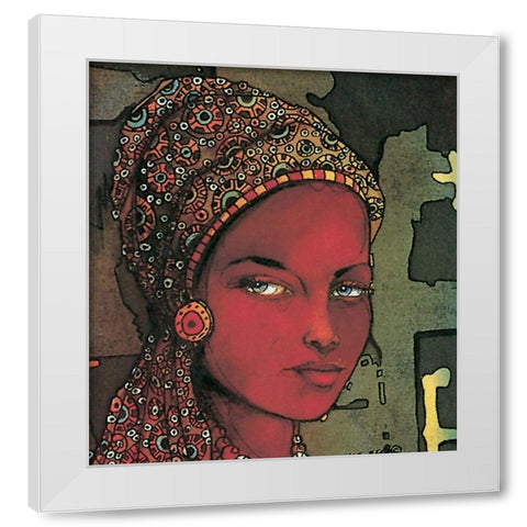 Ariel White Modern Wood Framed Art Print by Unknown