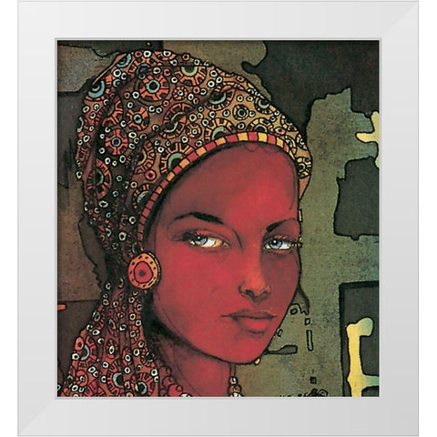 Ariel White Modern Wood Framed Art Print by Unknown