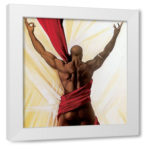 Twirling White Modern Wood Framed Art Print by Unknown