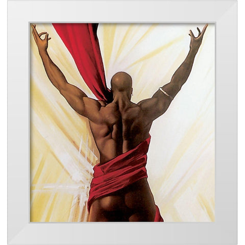 Twirling White Modern Wood Framed Art Print by Unknown