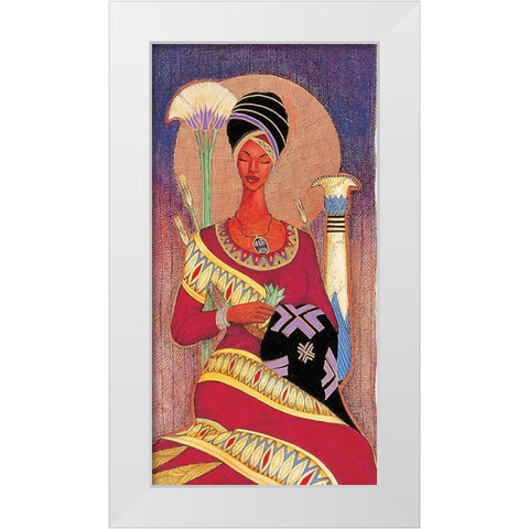 Queens Quilt White Modern Wood Framed Art Print by Unknown