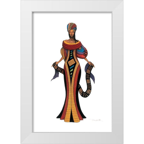 Nigerian Queen White Modern Wood Framed Art Print by Unknown