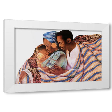 Threesome White Modern Wood Framed Art Print by Unknown