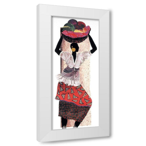 Basket of Fruit White Modern Wood Framed Art Print by Unknown