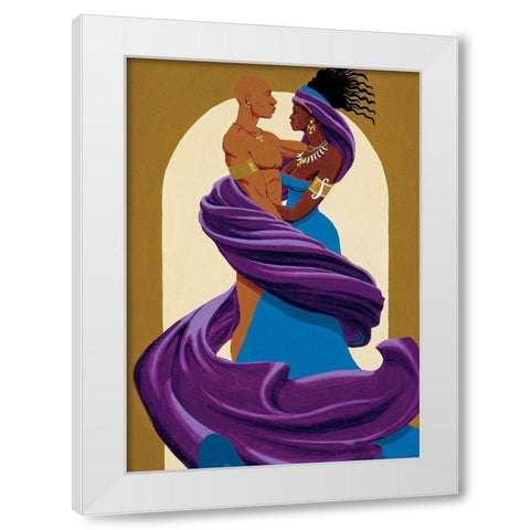 Entwined Couple White Modern Wood Framed Art Print by Unknown