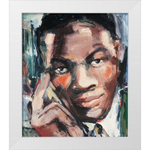 Croonin the Blues White Modern Wood Framed Art Print by Unknown