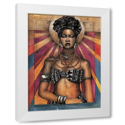 Black Princess White Modern Wood Framed Art Print by Unknown