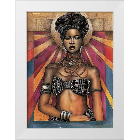 Black Princess White Modern Wood Framed Art Print by Unknown
