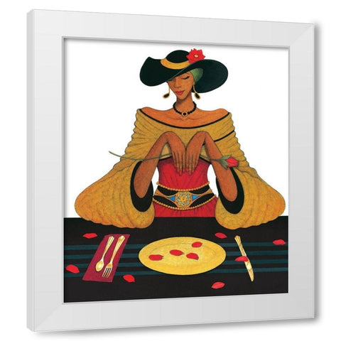 Place Setting White Modern Wood Framed Art Print by Unknown