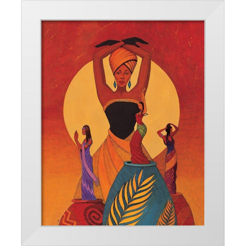 Maiden Vases White Modern Wood Framed Art Print by Unknown