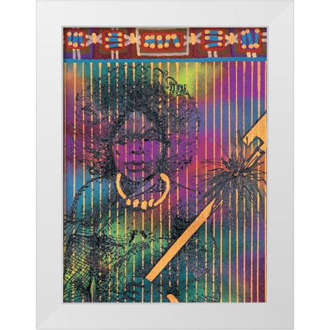 Woman Warrior White Modern Wood Framed Art Print by Unknown