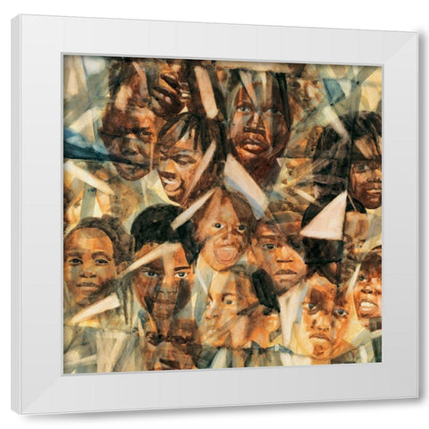 People White Modern Wood Framed Art Print by Unknown